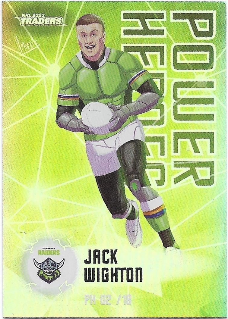 2023 Nrl Traders Titanium Power Heroes (PH02) Jack Wighton Raiders