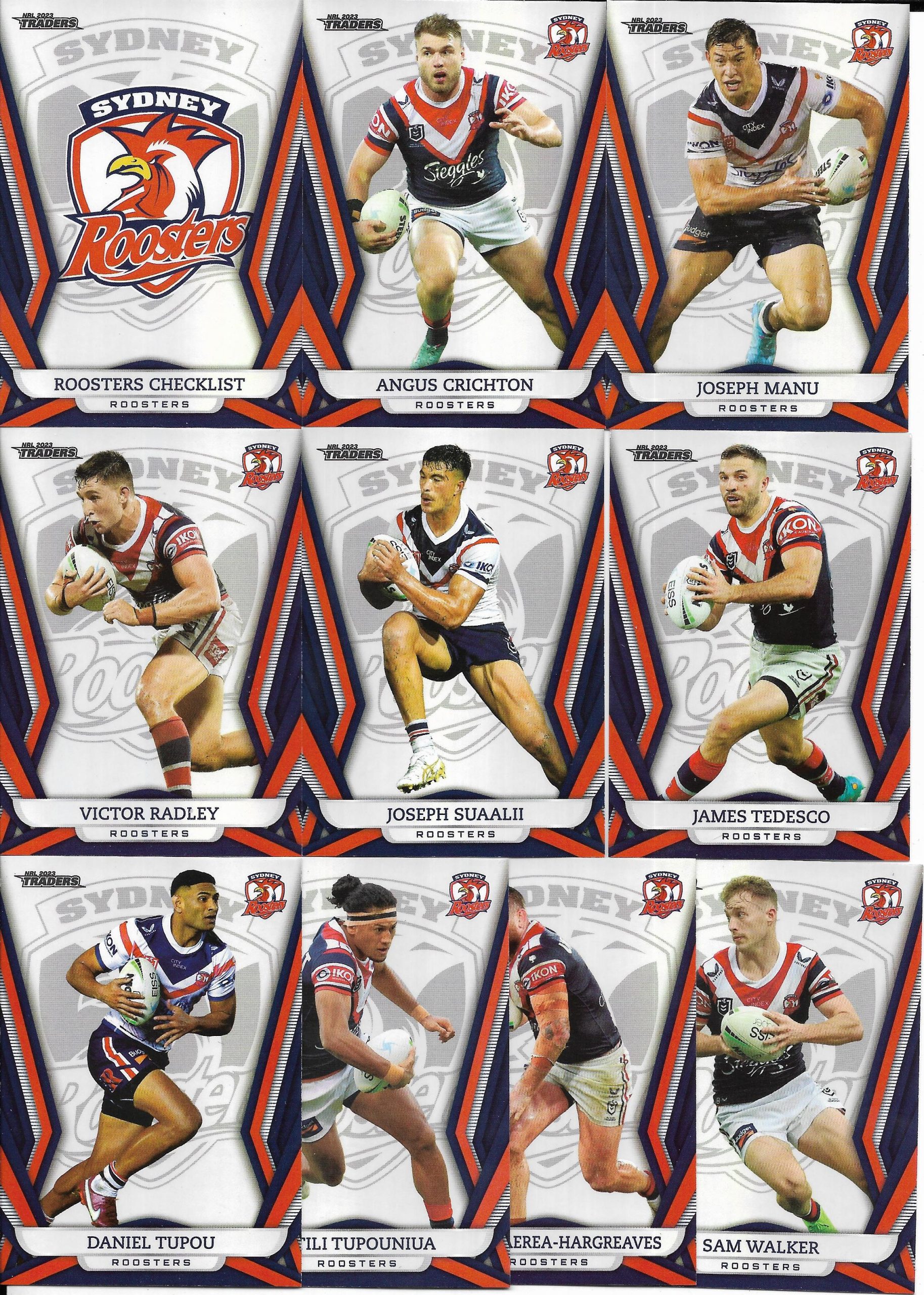 2023 Nrl Traders Titanium Pearl Parallel Specials Set (10 Cards) – Roosters