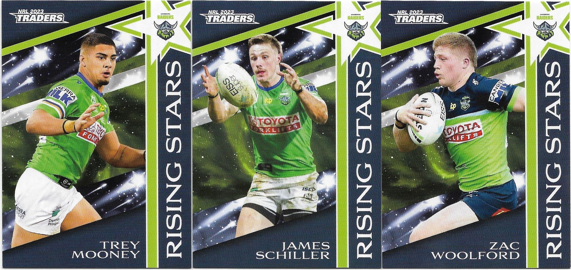 2023 Nrl Traders Titanium Rising Stars 3 Card Team Set – Raiders