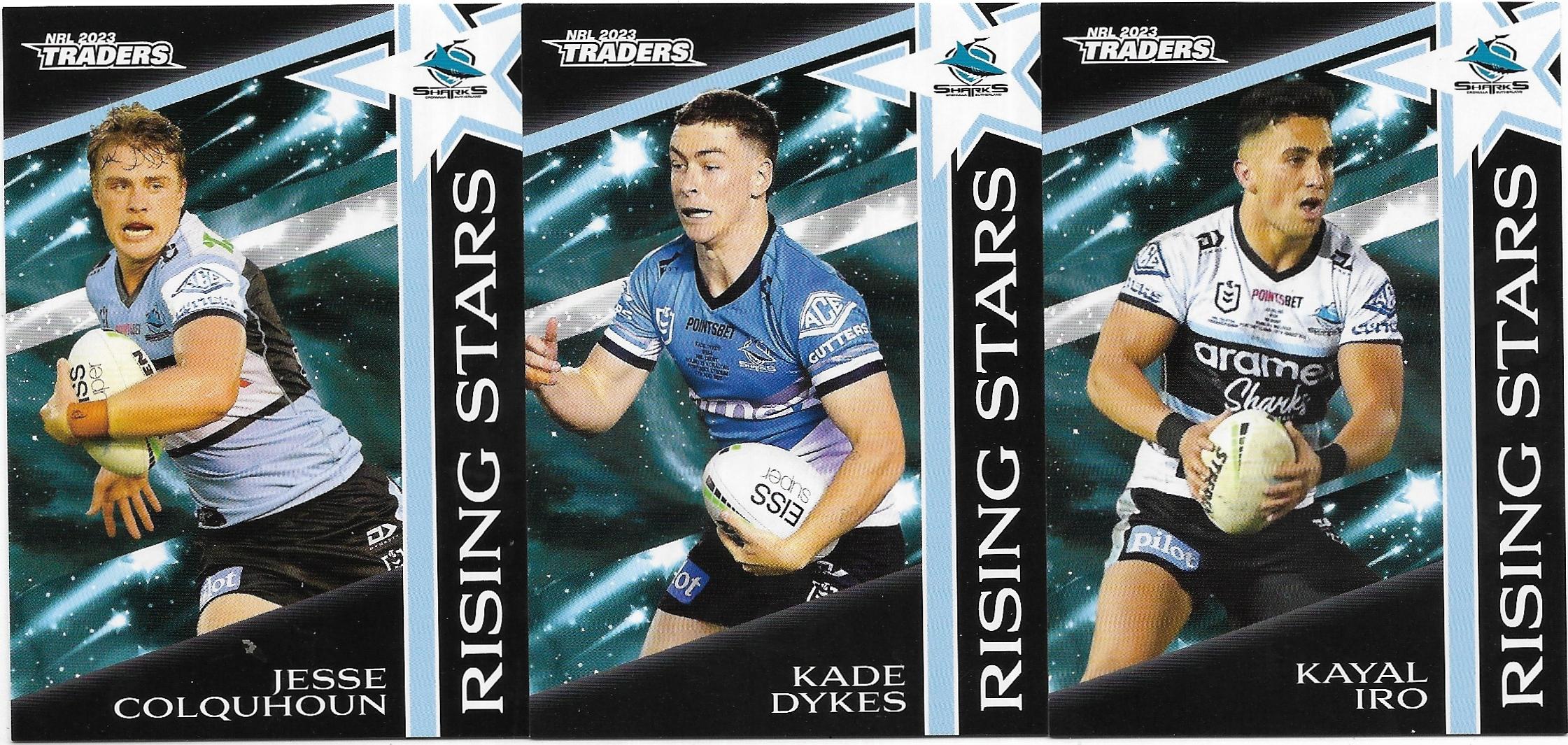 2023 Nrl Traders Titanium Rising Stars 3 Card Team Set – Sharks