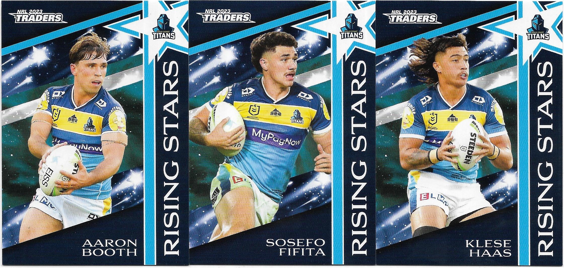 2023 Nrl Traders Titanium Rising Stars 3 Card Team Set – Titans