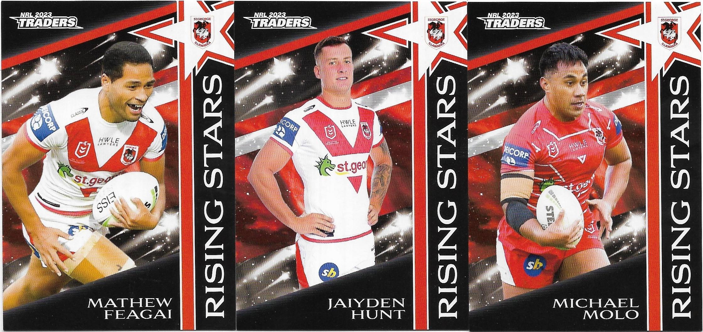 2023 Nrl Traders Titanium Rising Stars 3 Card Team Set – Dragons