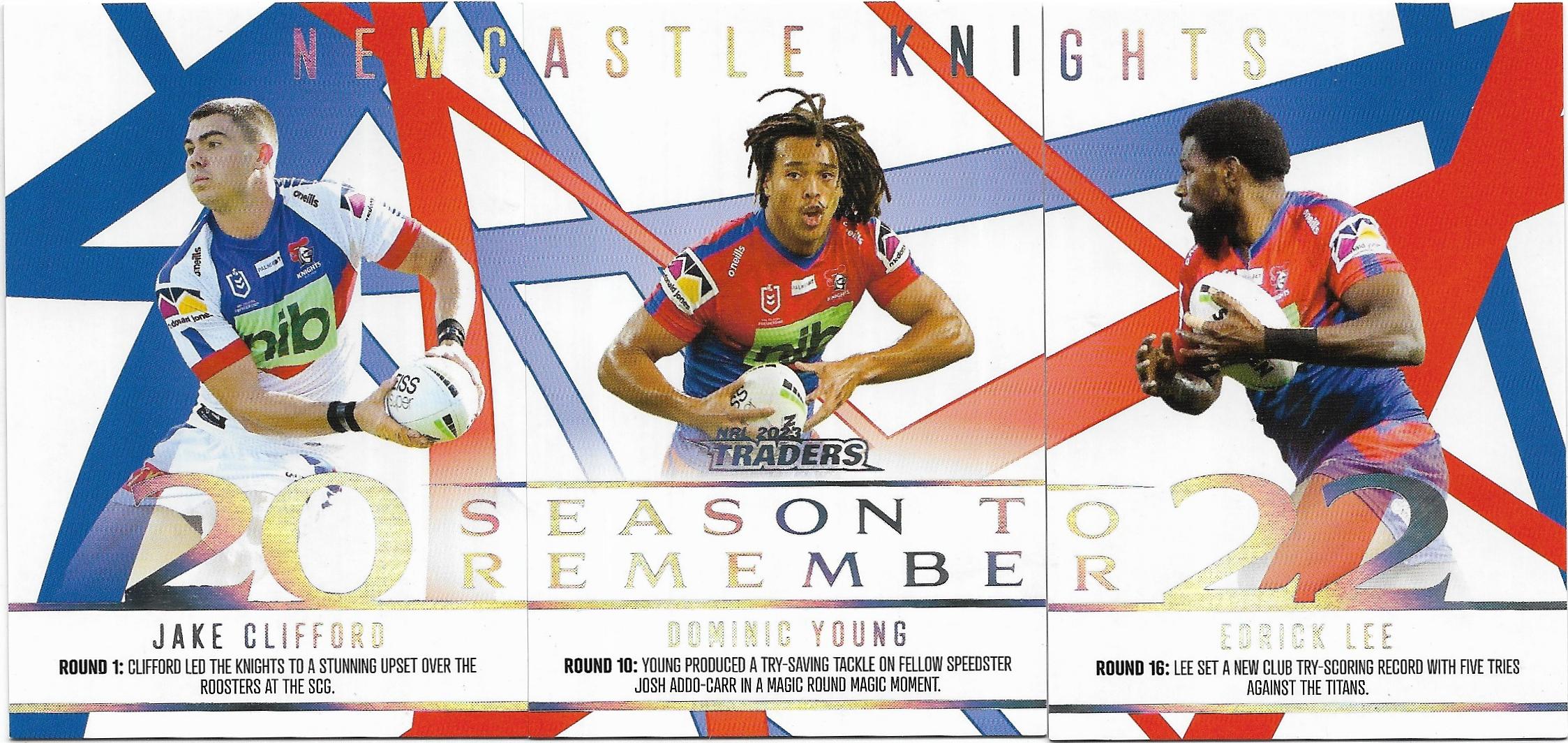 2023 Nrl Traders Titanium Season To Remember 3 Card Team Set – Knights