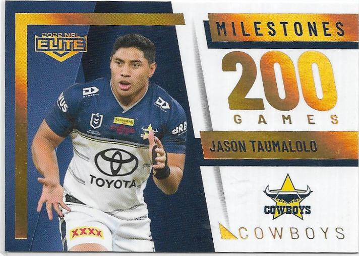 2022 Nrl Elite Milestones Case Card (M09) Jason Taumalolo Cowboys 17/42