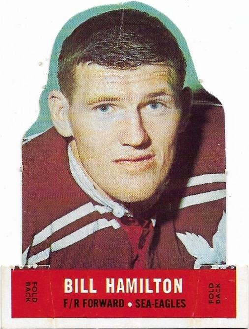 1969 Scanlens Rugby League Die Cut Bill Hamilton Sea Eagles