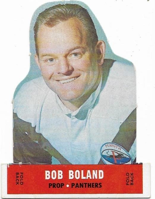 1969 Scanlens Rugby League Die Cut Bob Boland Panthers
