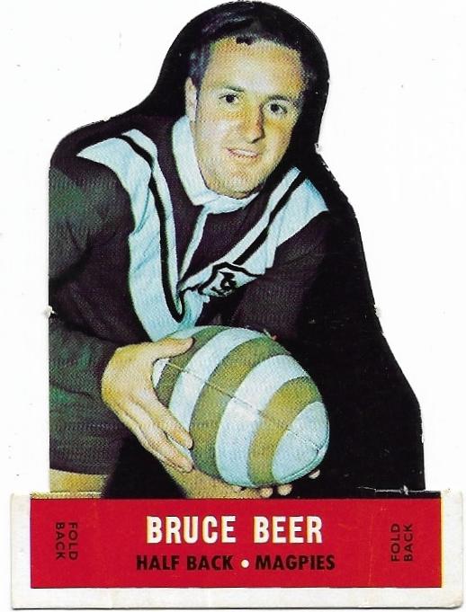 1969 Scanlens Rugby League Die Cut Bruce Beer Magpies