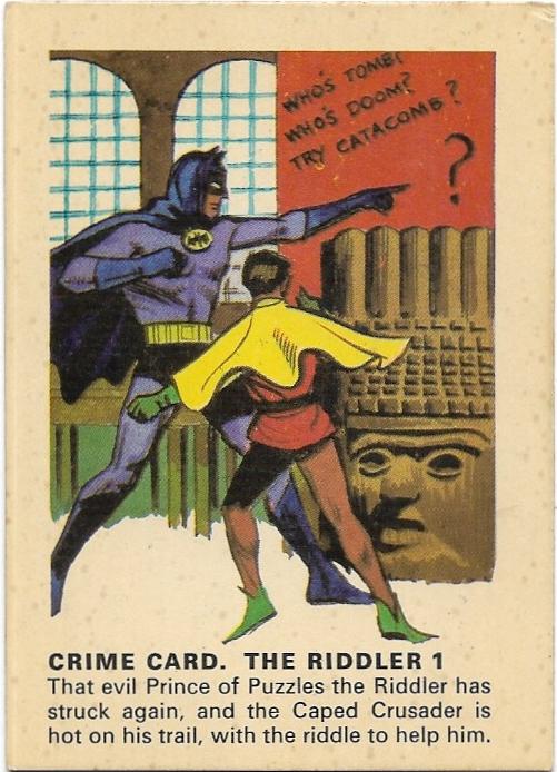 1966 Batman Weeties & Rice Krinkles – The Riddler 1 – Crime Card