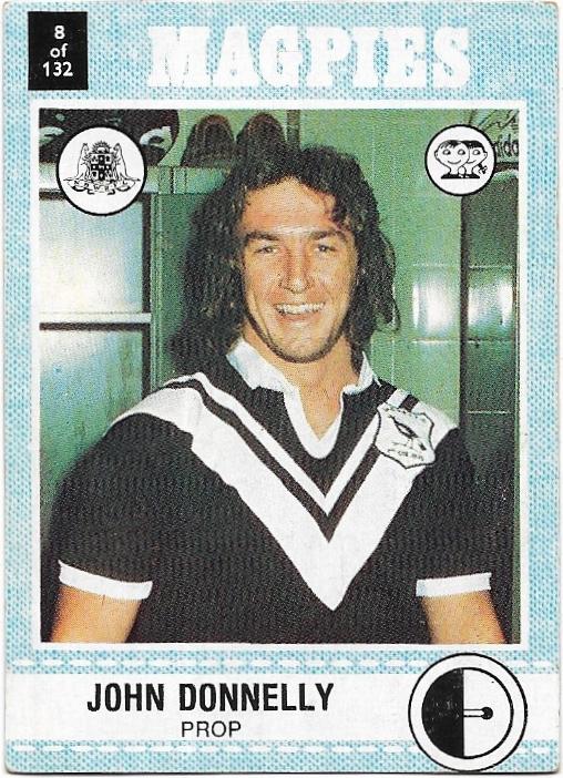 1977 Scanlens Rugby League (8) John Donnelly Magpies