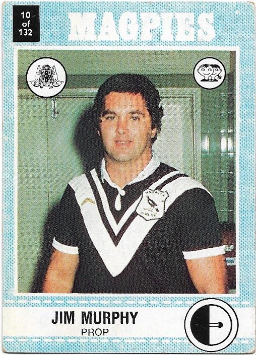 1977 Scanlens Rugby League (10) Jim Murphy Magpies