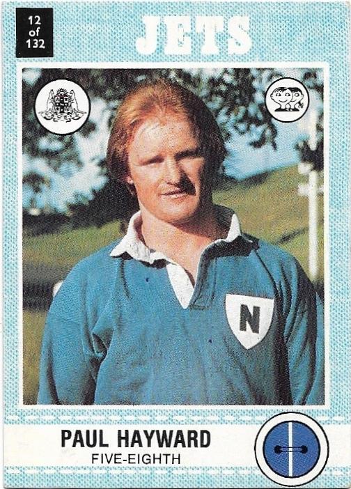 1977 Scanlens Rugby League (12) Paul Hayward Jets