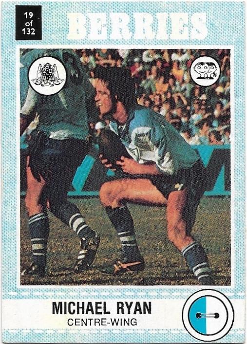 1977 Scanlens Rugby League (19) Michael Ryan Berries