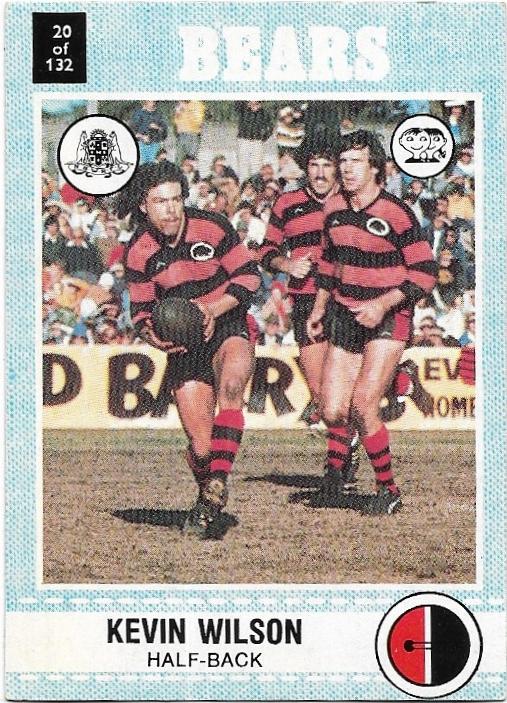 1977 Scanlens Rugby League (20) Kevin Wilson Bears