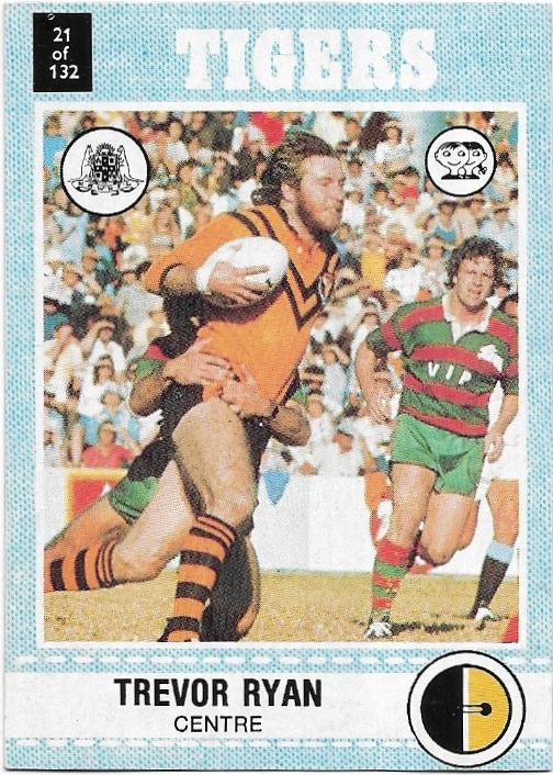 1977 Scanlens Rugby League (21) Trevor Ryan Tigers