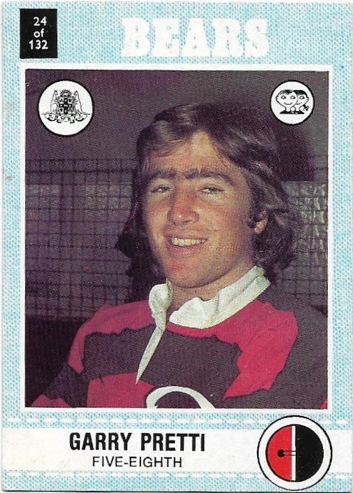 1977 Scanlens Rugby League (24) Garry Pretti Bears