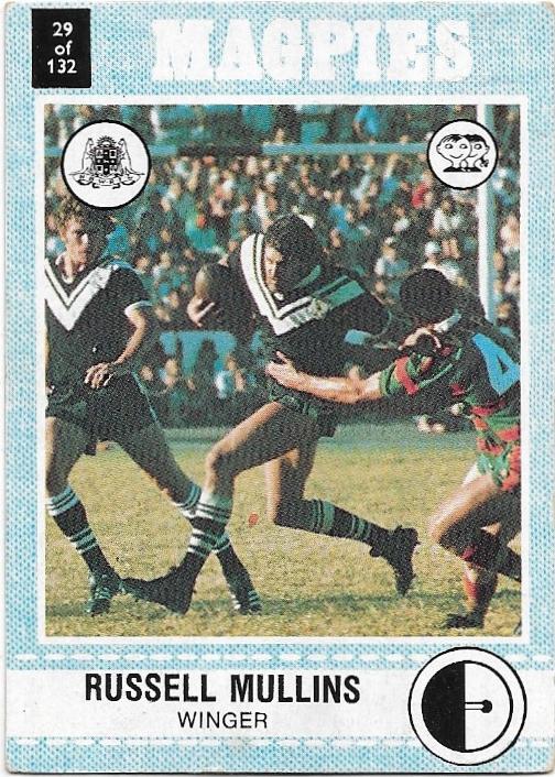 1977 Scanlens Rugby League (29) Russell Mullins Magpies