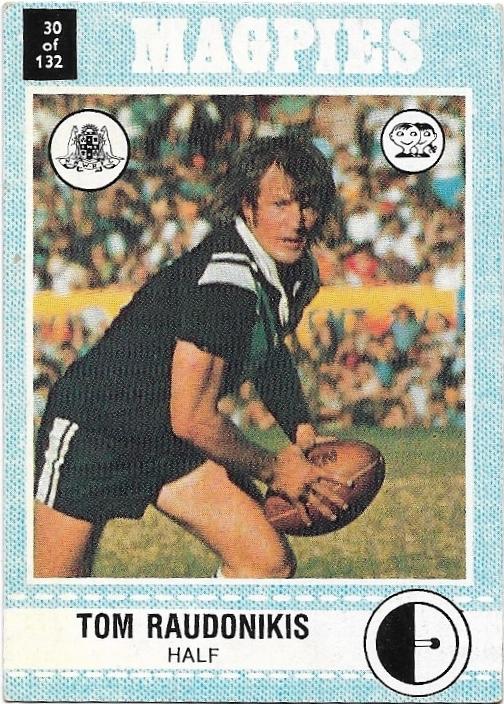 1977 Scanlens Rugby League (30) Tom Raudonikis Magpies