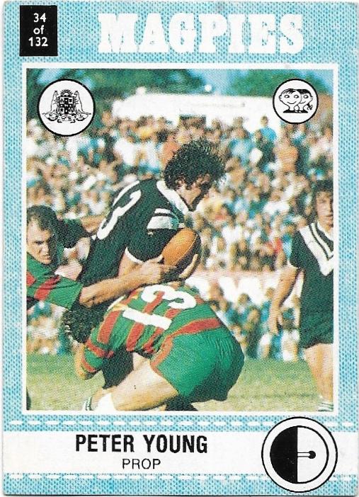 1977 Scanlens Rugby League (34) Peter Young Magpies