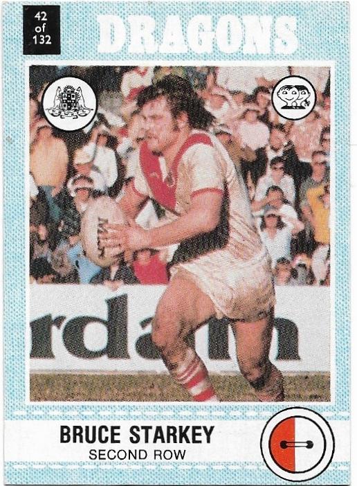1977 Scanlens Rugby League (42) Bruce Starkey Dragons
