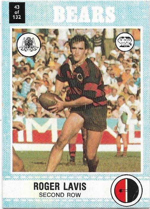 1977 Scanlens Rugby League (43) Roger Lavis Bears