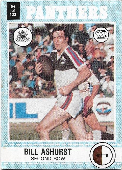 1977 Scanlens Rugby League (56) Bill Ashurst Panthers