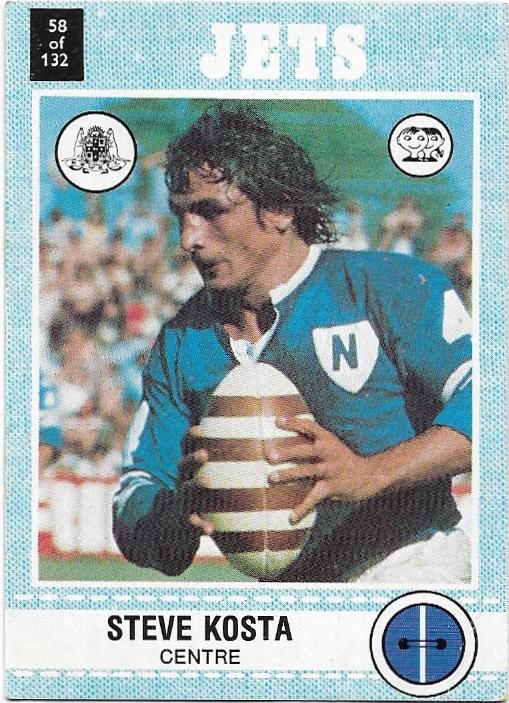 1977 Scanlens Rugby League (58) Steve Kosta Jets