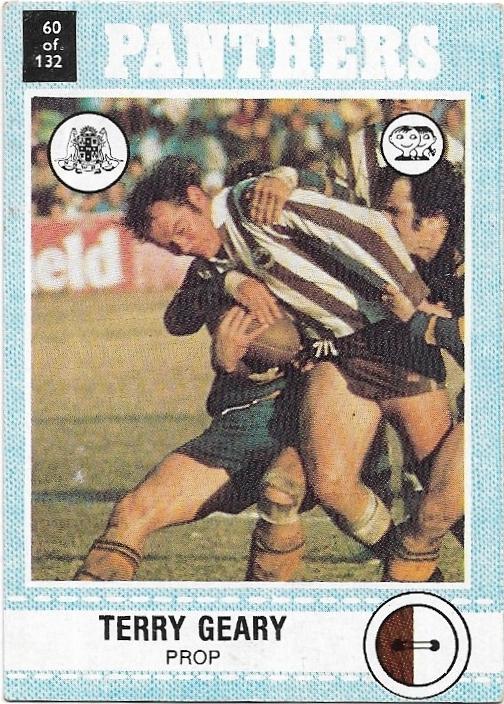 1977 Scanlens Rugby League (60) Terry Geary Panthers