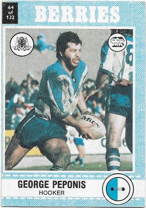 1977 Scanlens Rugby League (64) George Peponis Berries