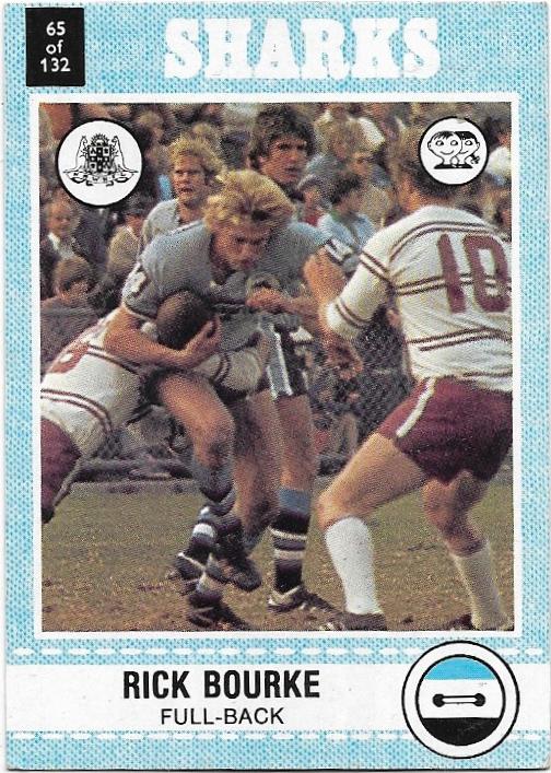 1977 Scanlens Rugby League (65) Rick Bourke Sharks