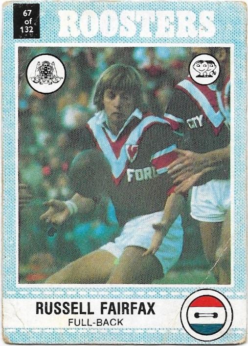 1977 Scanlens Rugby League (67) Russell Fairfax Roosters