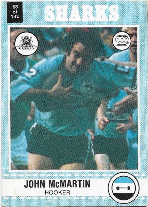 1977 Scanlens Rugby League (68) John McMartin Sharks