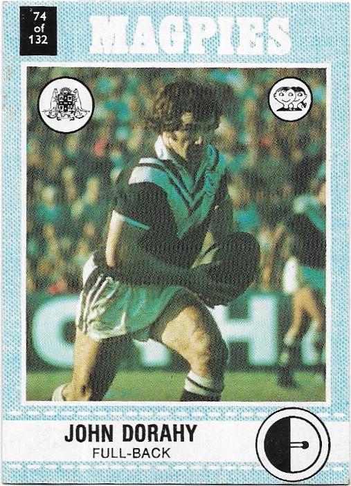 1977 Scanlens Rugby League (74) John Dorahy Magpies