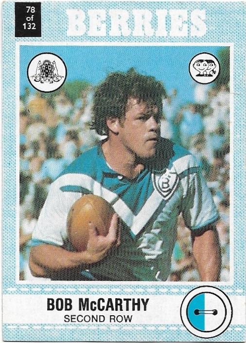 1977 Scanlens Rugby League (78) Bob McCarthy Berries