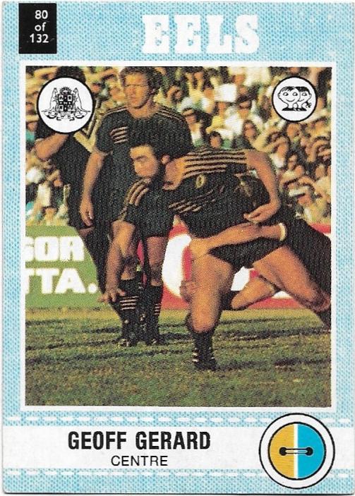 1977 Scanlens Rugby League (80) Geoff Gerard Eels