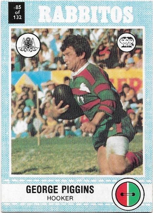 1977 Scanlens Rugby League (85) George Piggins Rabbitos