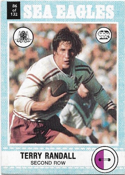 1977 Scanlens Rugby League (86) Terry Randall Sea Eagles