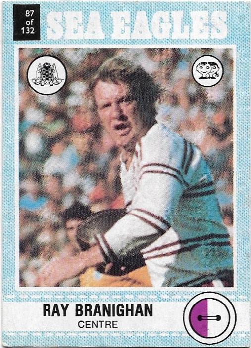 1977 Scanlens Rugby League (87) Ray Branighan Sea Eagles