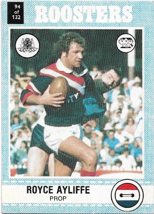 1977 Scanlens Rugby League (94) Royce Ayliffe Roosters