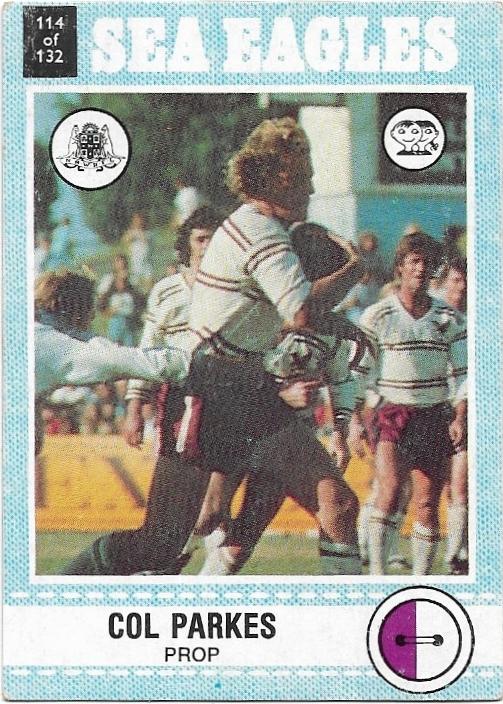 1977 Scanlens Rugby League (114) Col Parkes Sea Eagles