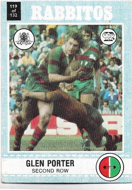 1977 Scanlens Rugby League (119) Glen Porter Rabbitos