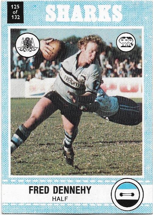 1977 Scanlens Rugby League (125) Fred Dennehy Sharks