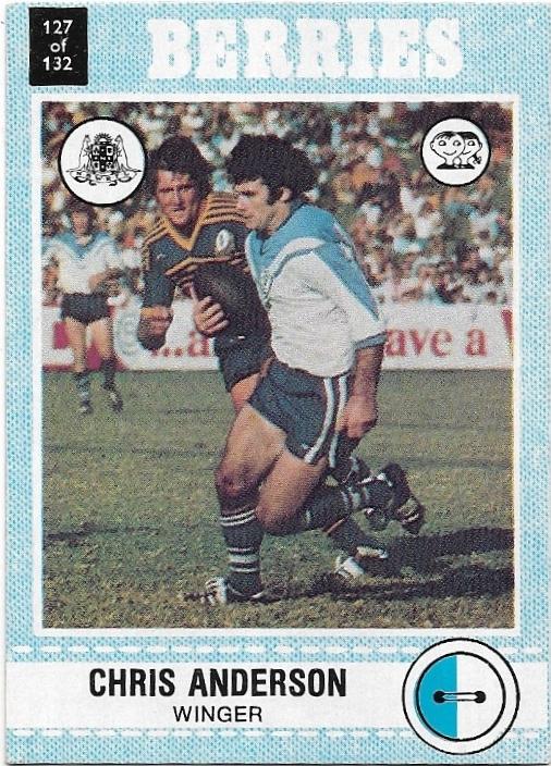 1977 Scanlens Rugby League (127) Chris Anderson Berries