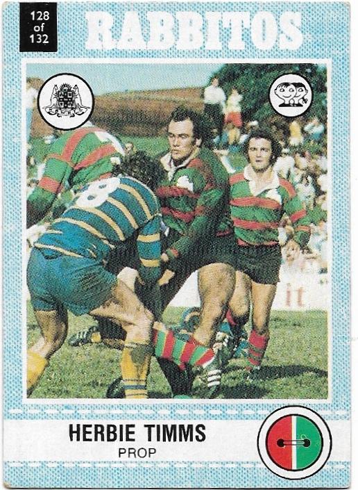 1977 Scanlens Rugby League (128) Herbie Timms Rabbitos