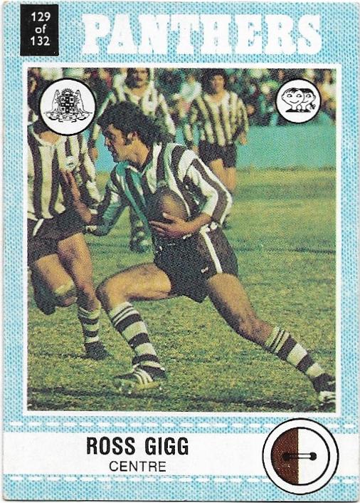 1977 Scanlens Rugby League (129) Ross Gigg Panthers
