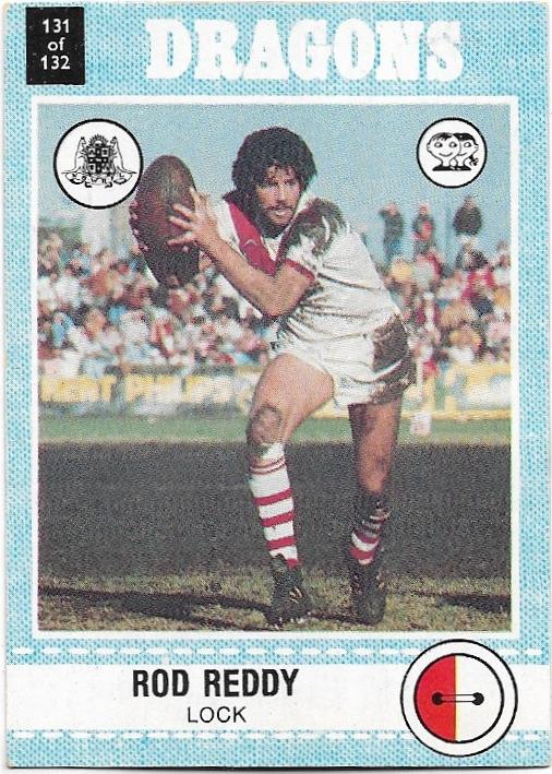 1977 Scanlens Rugby League (131) Rod Reddy Dragons