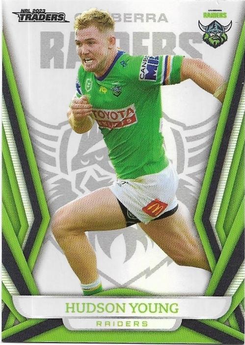 2023 Nrl Traders Titanium Pearl Parallel (PS020) Hudson Young Raiders