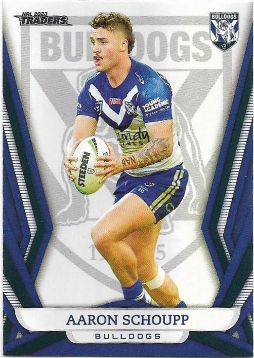 2023 Nrl Traders Titanium Pearl Parallel (PS029) Aaron Schoupp Bulldogs