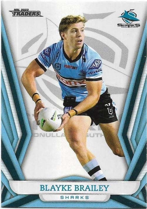 2023 Nrl Traders Titanium Pearl Parallel (PS032) Blayke Brailey Sharks
