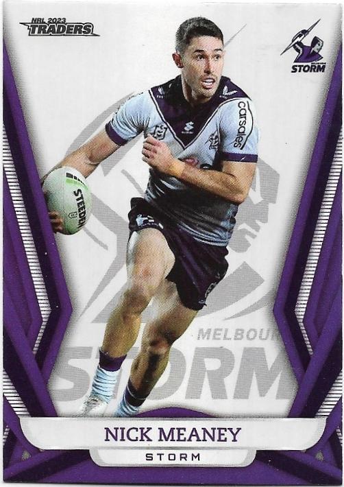 2023 Nrl Traders Titanium Pearl Parallel (PS067) Nick Meaney Storm