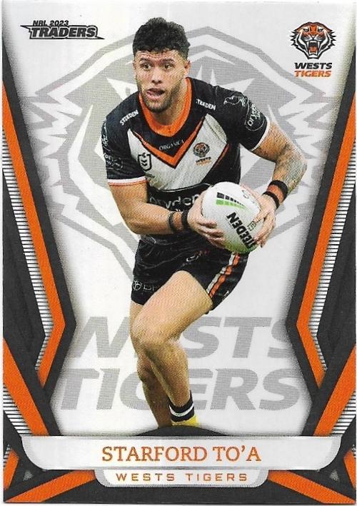 2023 Nrl Traders Titanium Pearl Parallel (PS158) Starford To’a Wests Tigers